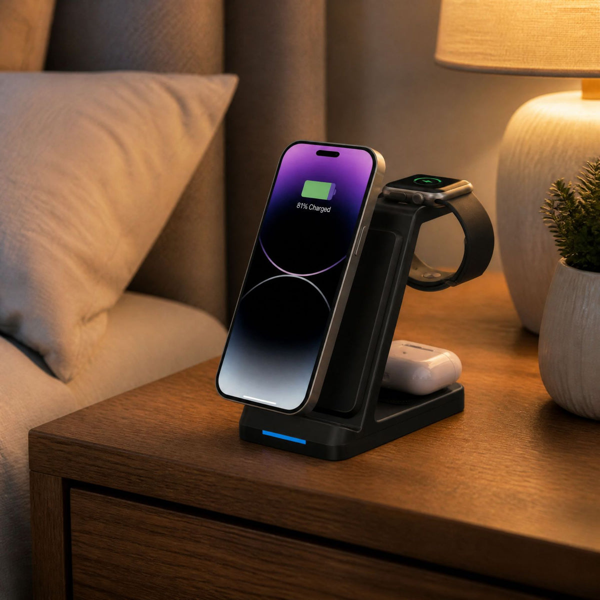 Three-in-one wireless charger