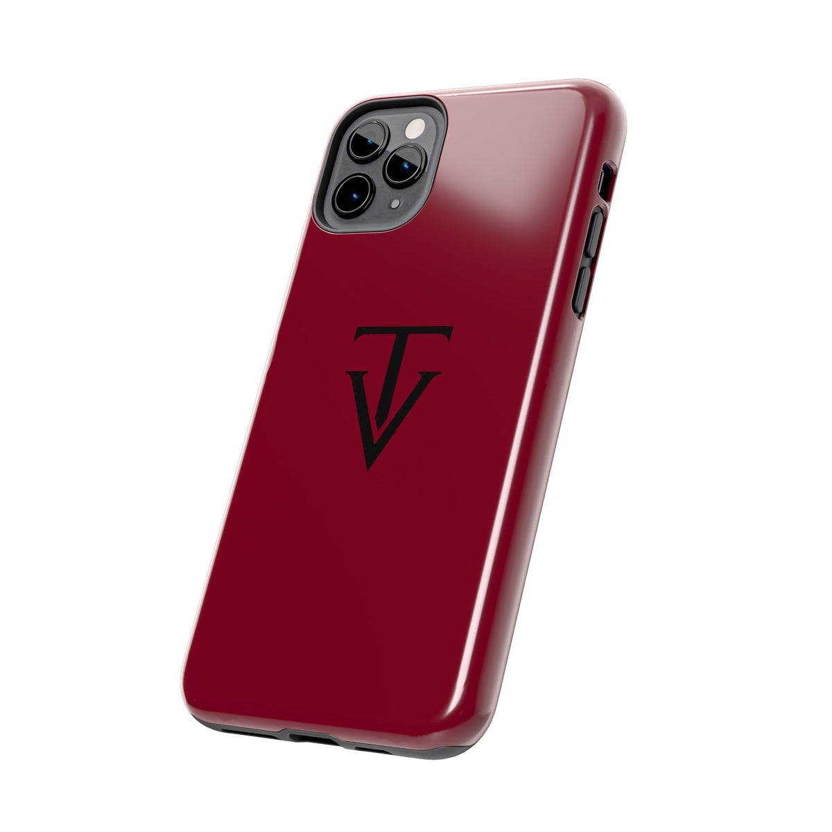 Burgundy Monogram Tough Phone Case
