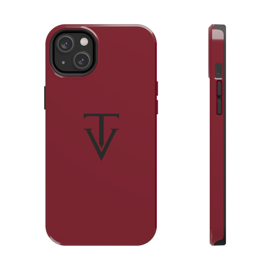 Burgundy Monogram Tough Phone Case