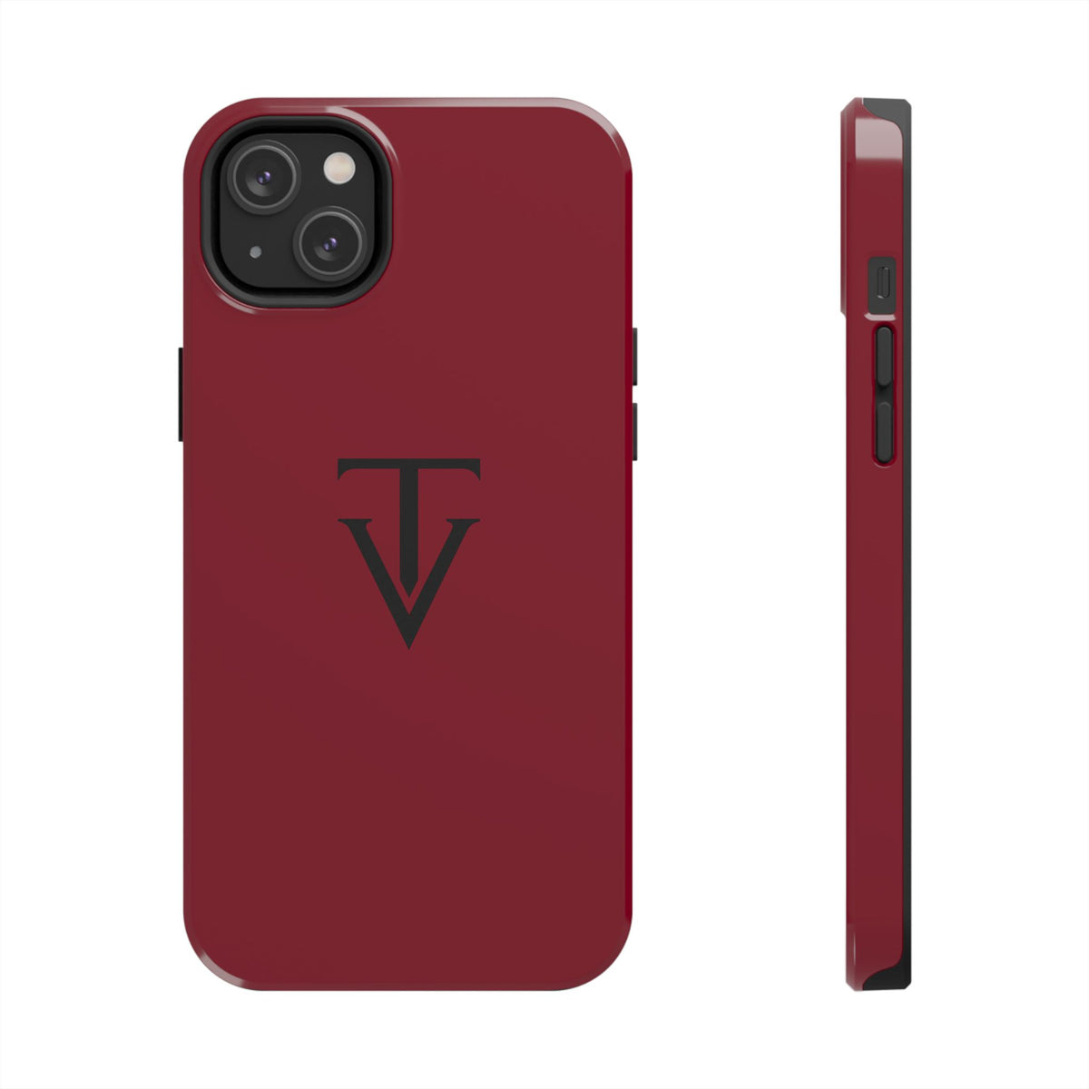 Burgundy Monogram Tough Phone Case