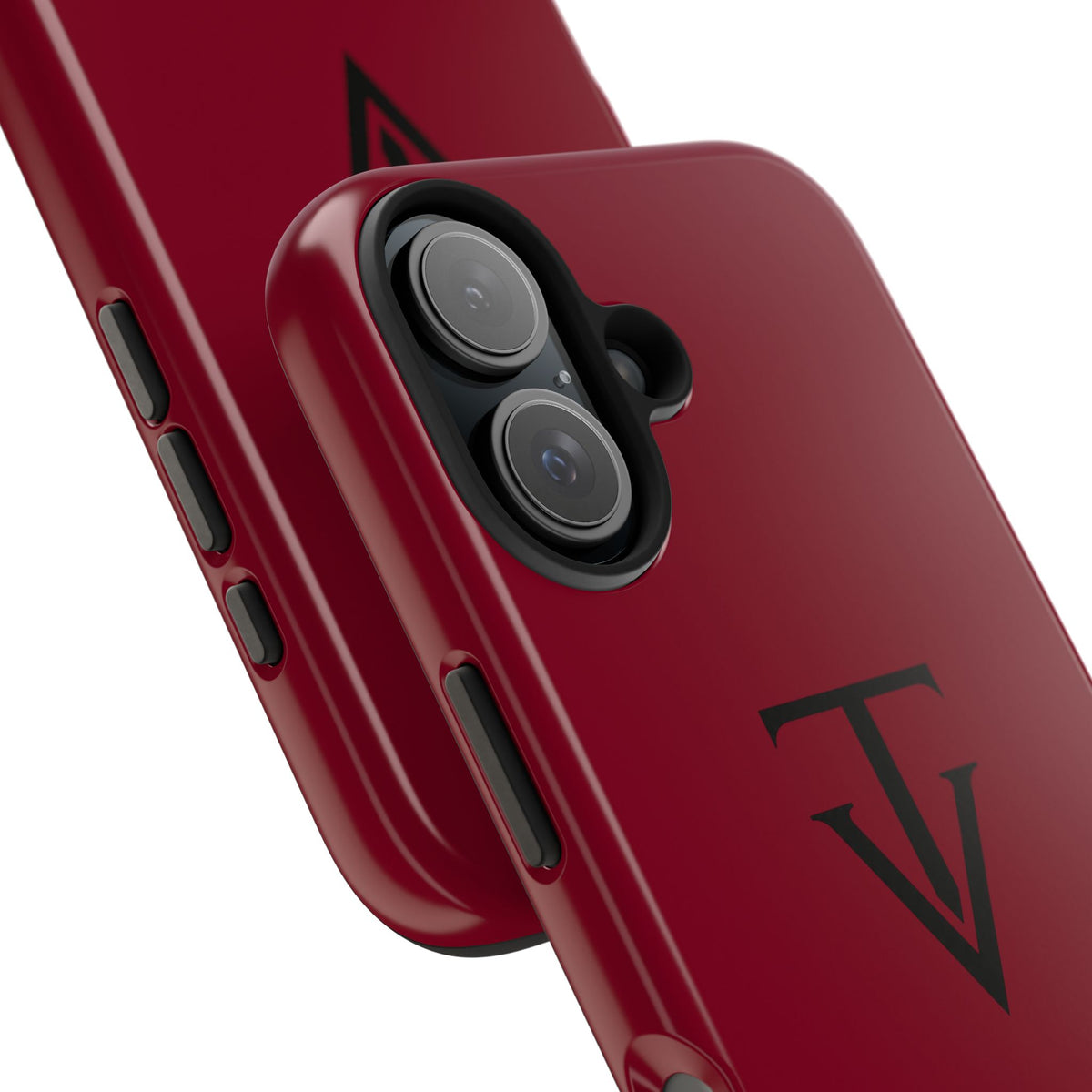 Burgundy Monogram Tough Phone Case