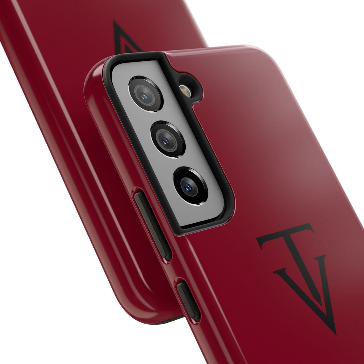 Burgundy Monogram Tough Phone Case