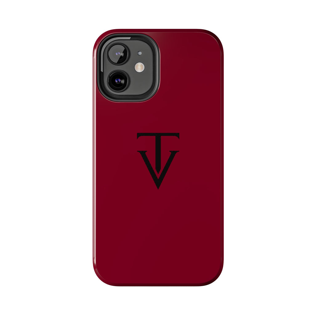 Burgundy Monogram Tough Phone Case