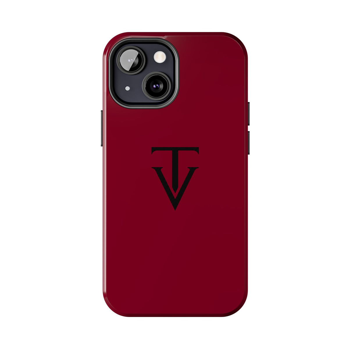 Burgundy Monogram Tough Phone Case