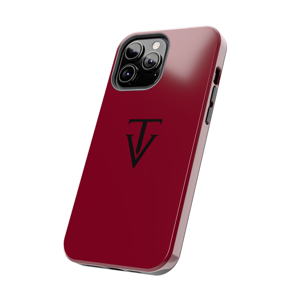 Burgundy Monogram Tough Phone Case