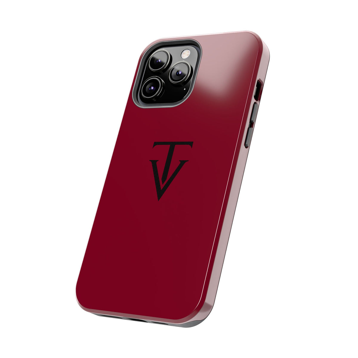 Burgundy Monogram Tough Phone Case