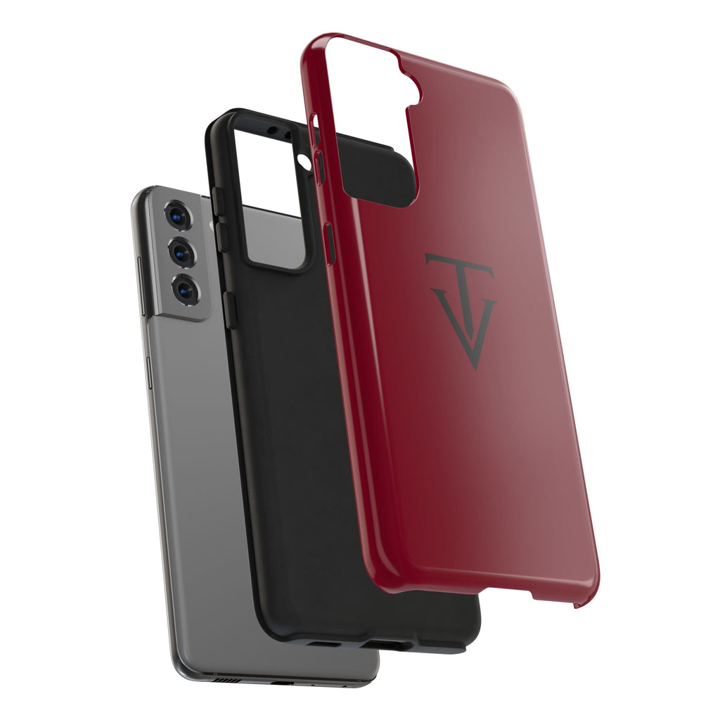 Burgundy Monogram Tough Phone Case