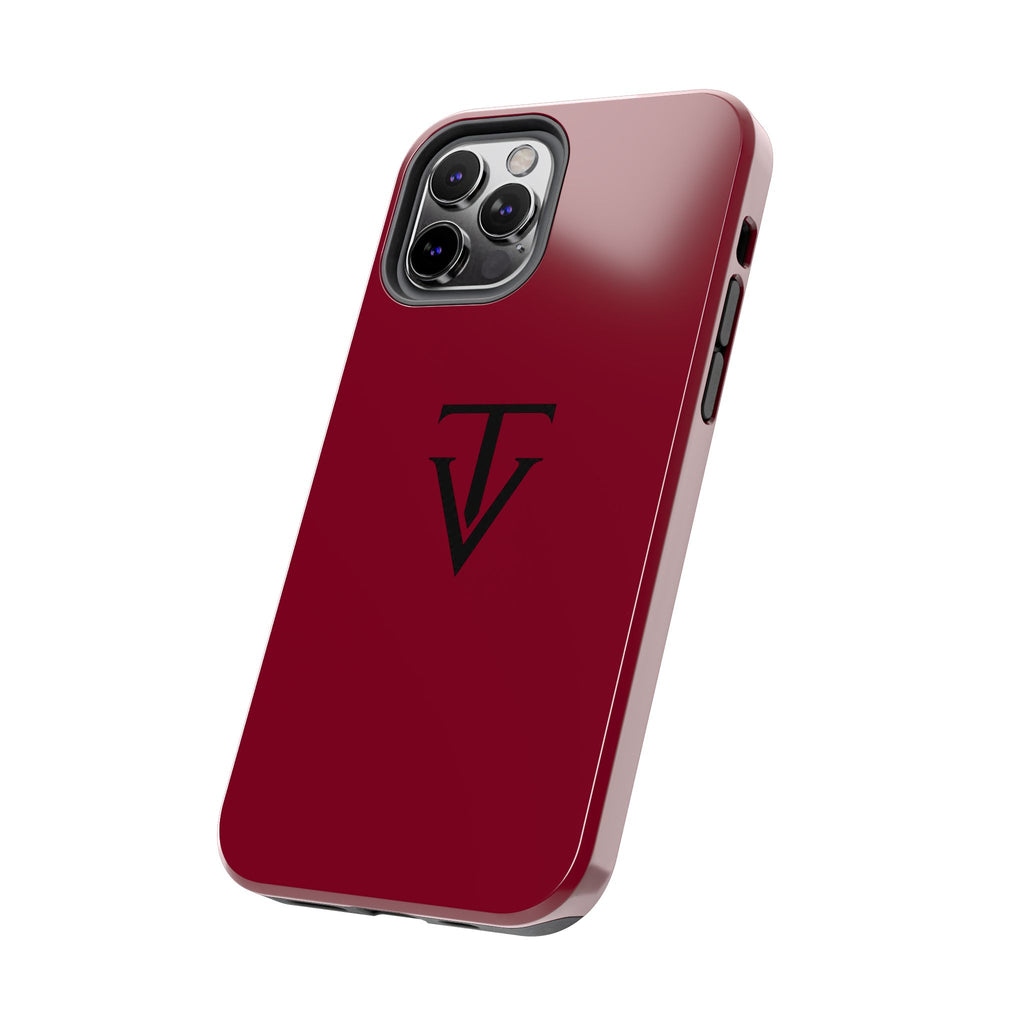 Burgundy Monogram Tough Phone Case