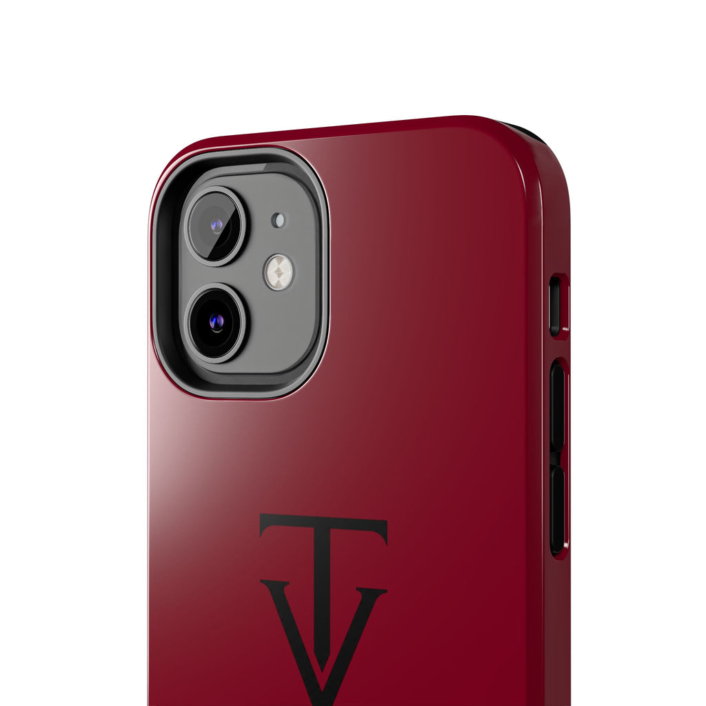 Burgundy Monogram Tough Phone Case