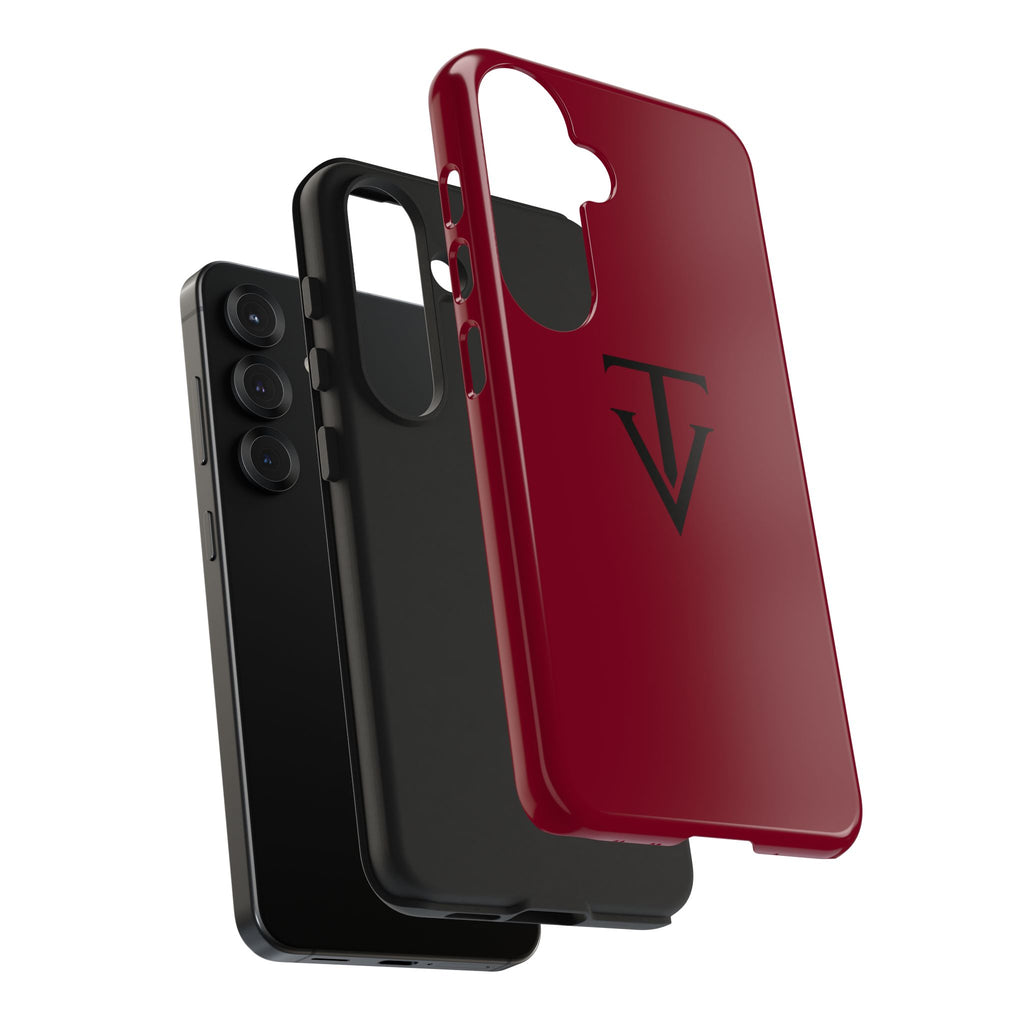 Burgundy Monogram Tough Phone Case