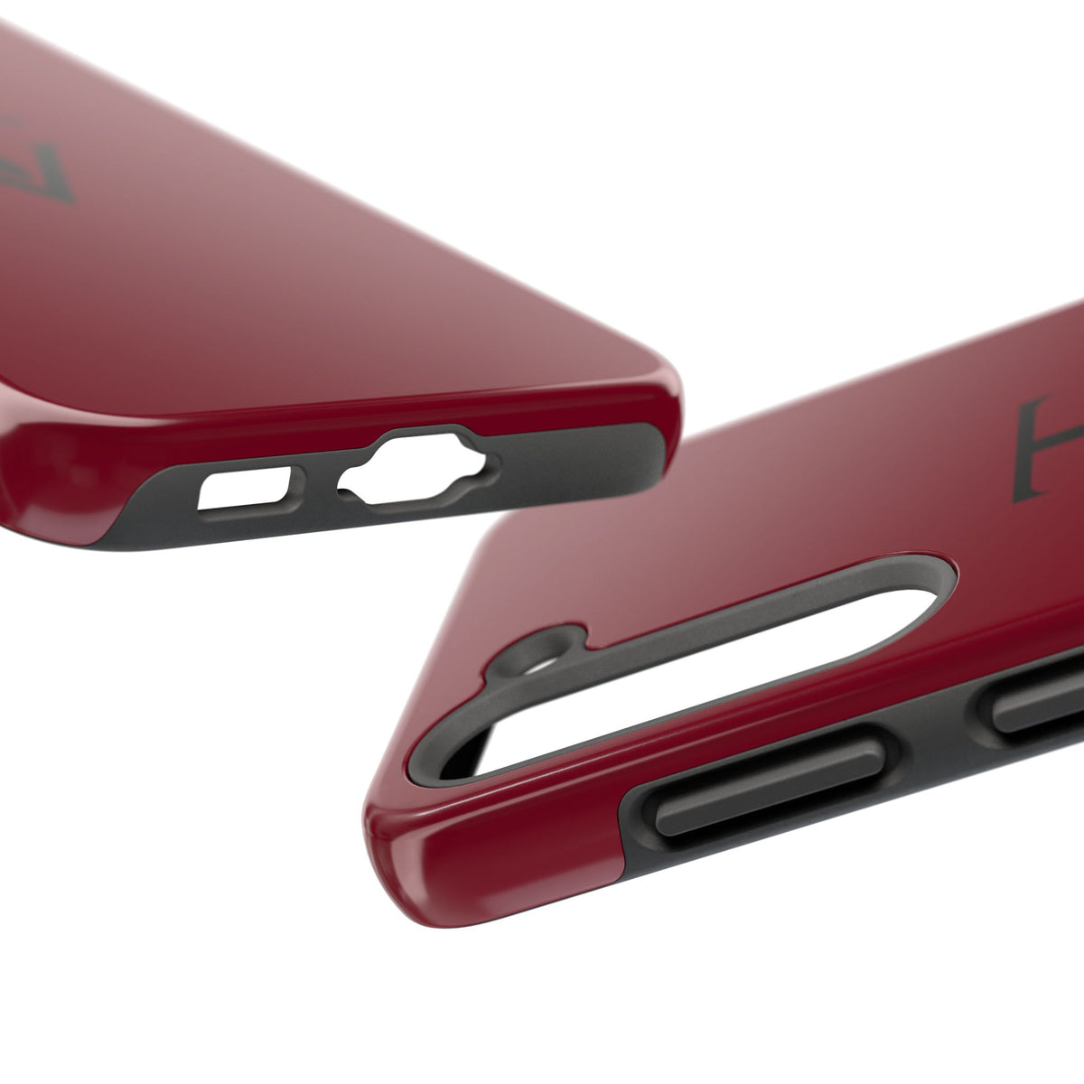 Burgundy Monogram Tough Phone Case