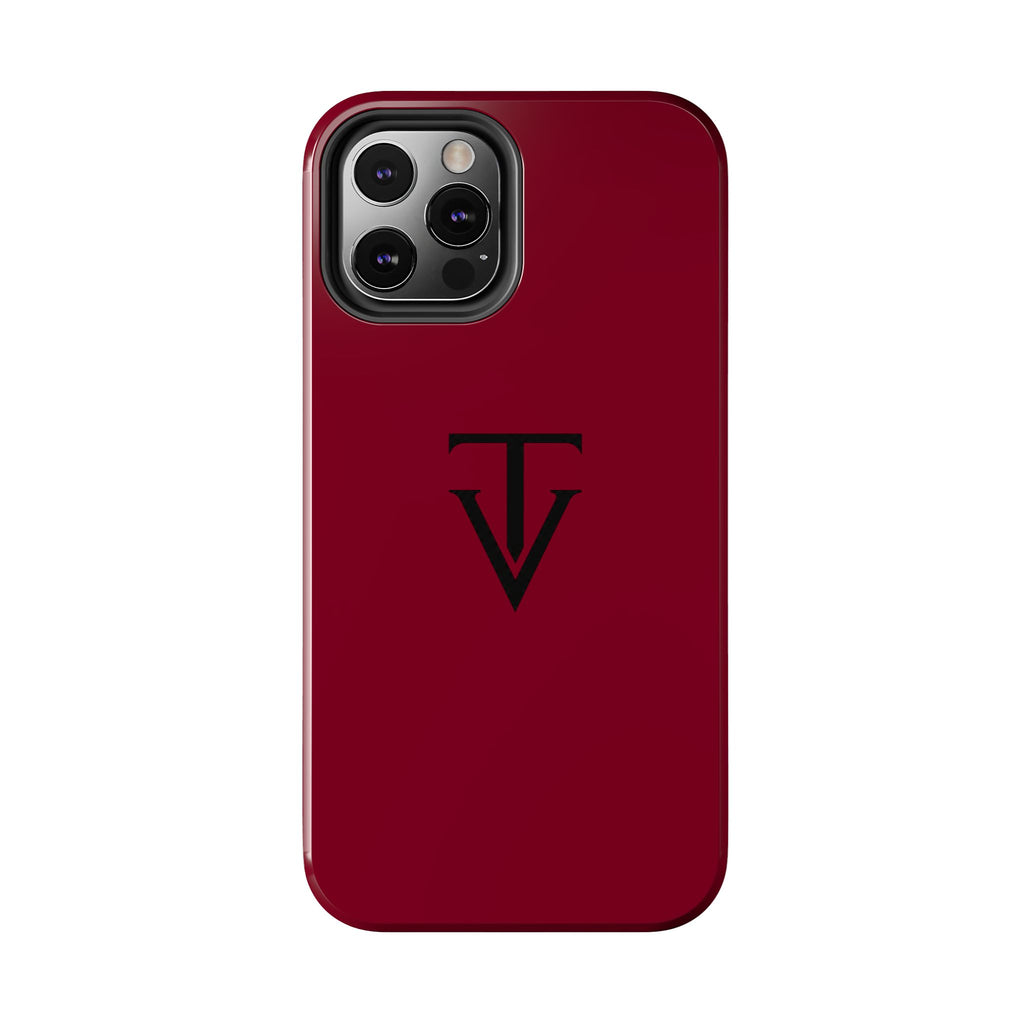 Burgundy Monogram Tough Phone Case