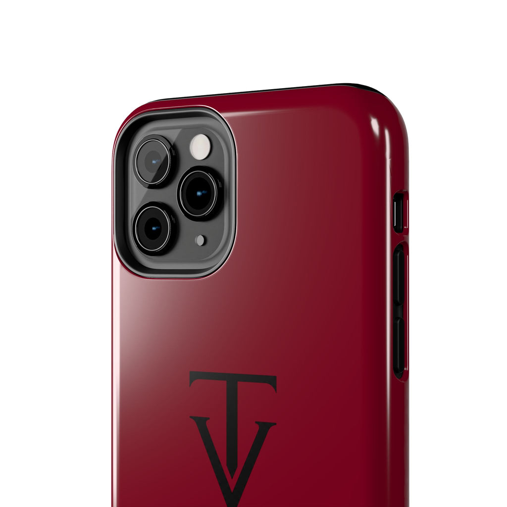 Burgundy Monogram Tough Phone Case