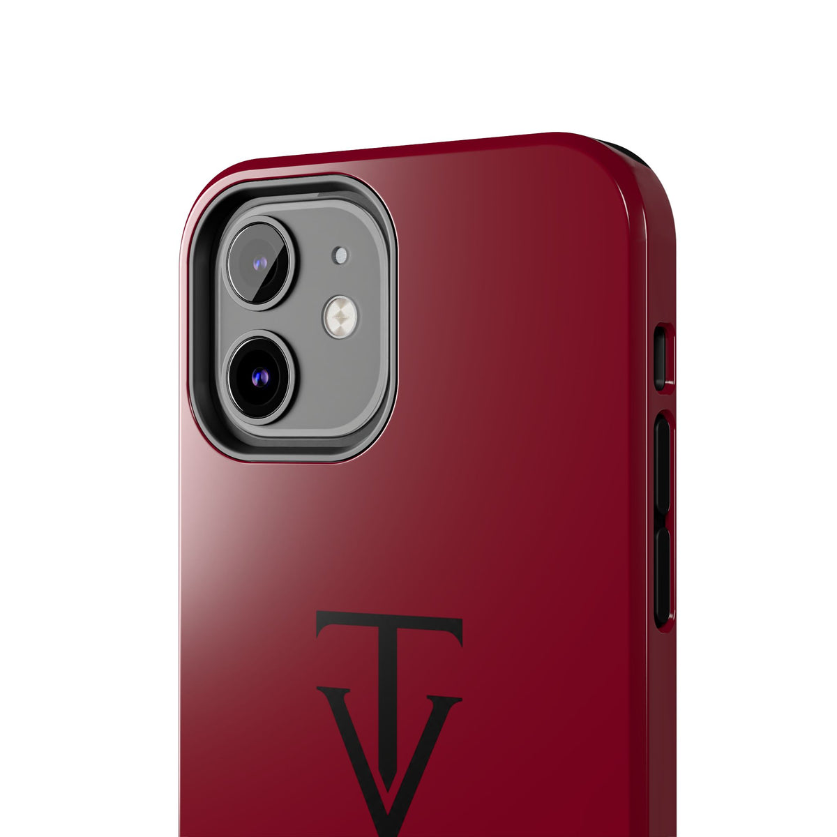 Burgundy Monogram Tough Phone Case