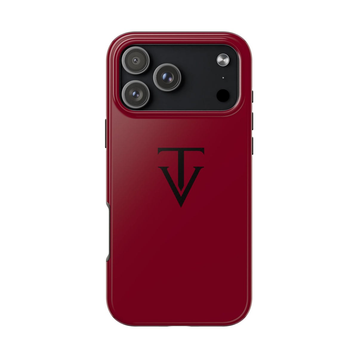 Burgundy Monogram Tough Phone Case