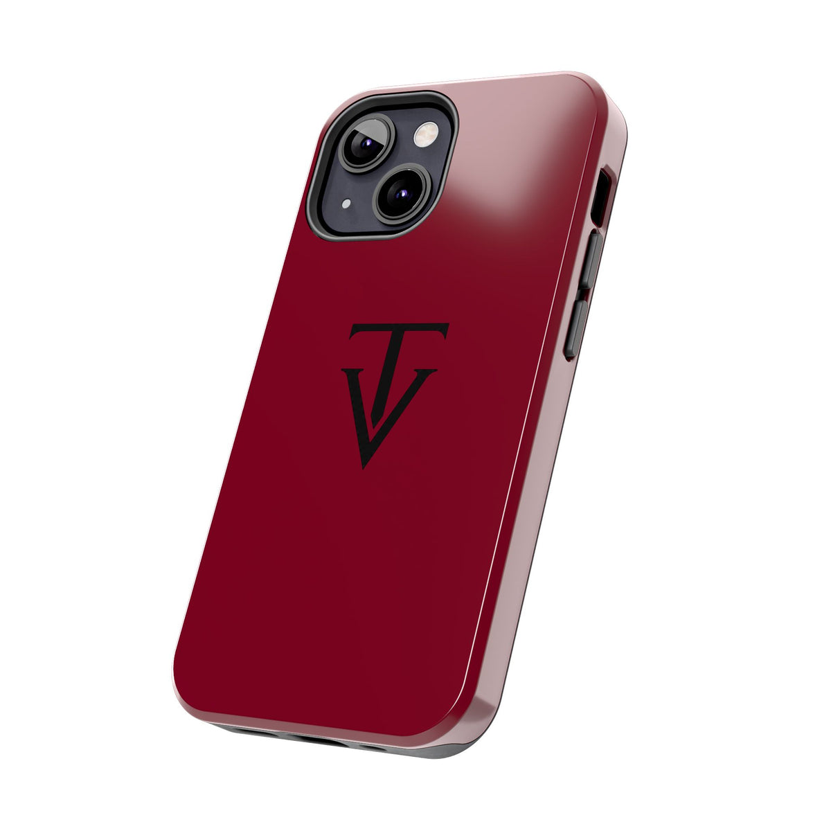 Burgundy Monogram Tough Phone Case