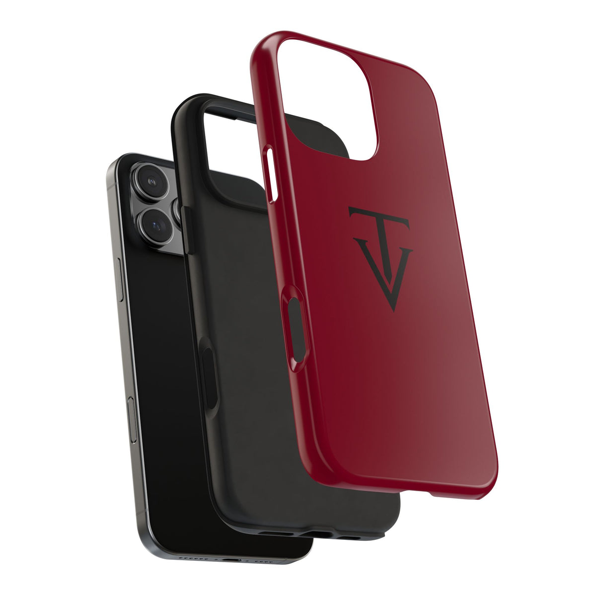 Burgundy Monogram Tough Phone Case