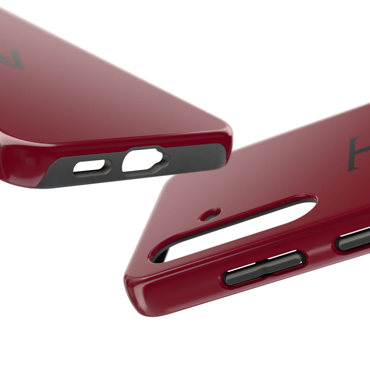 Burgundy Monogram Tough Phone Case