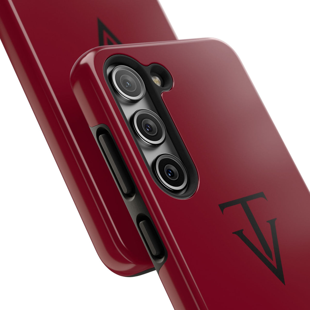 Burgundy Monogram Tough Phone Case