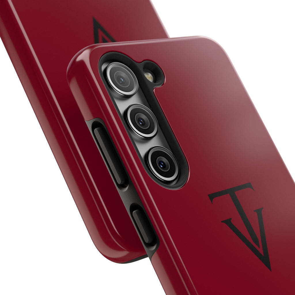 Burgundy Monogram Tough Phone Case