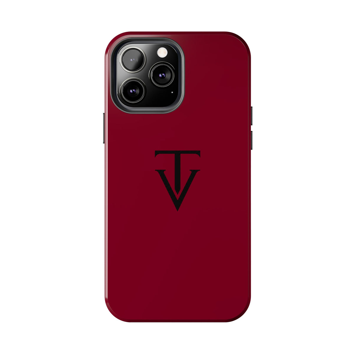 Burgundy Monogram Tough Phone Case