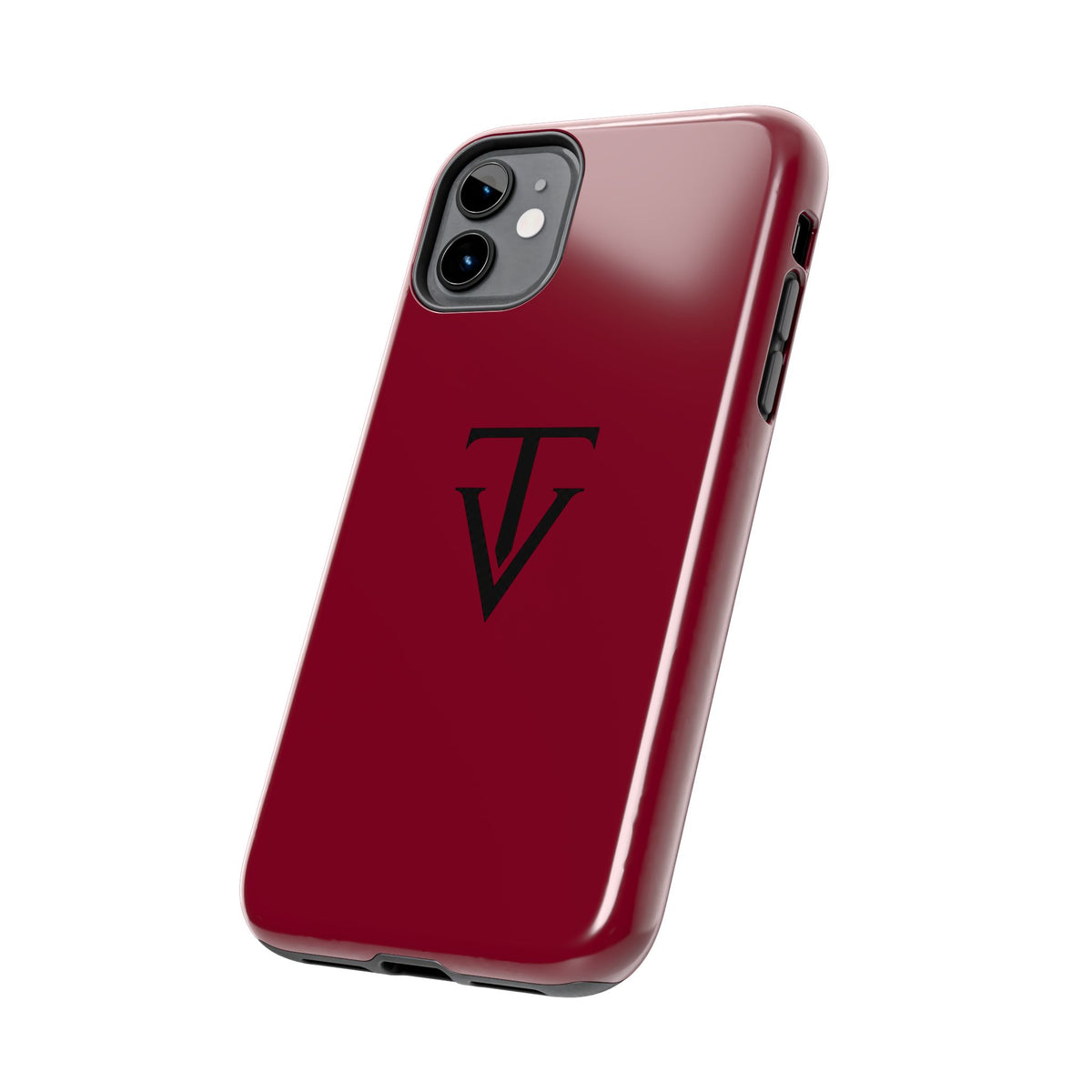 Burgundy Monogram Tough Phone Case