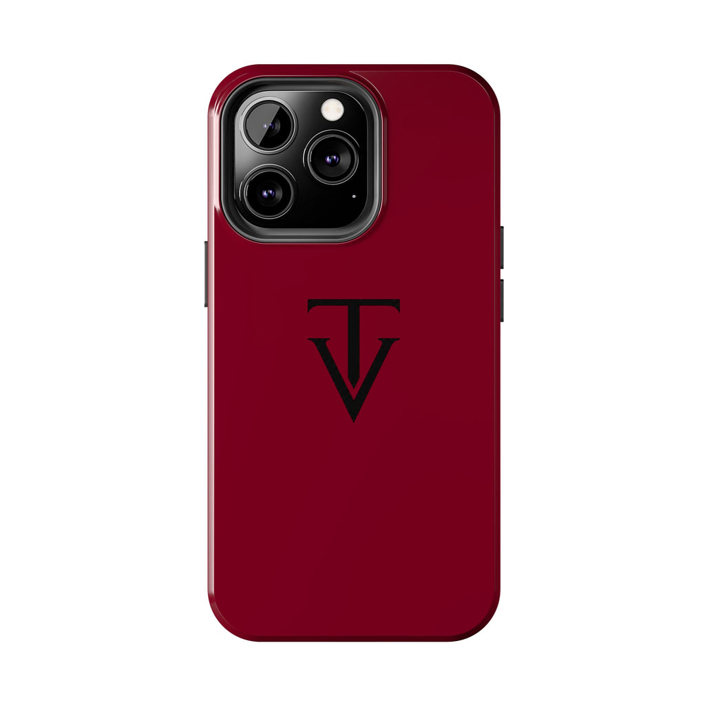 Burgundy Monogram Tough Phone Case