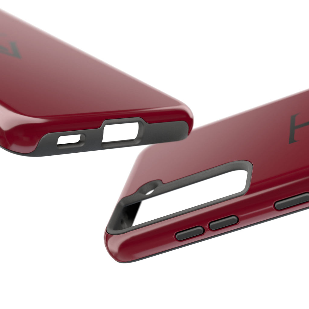 Burgundy Monogram Tough Phone Case