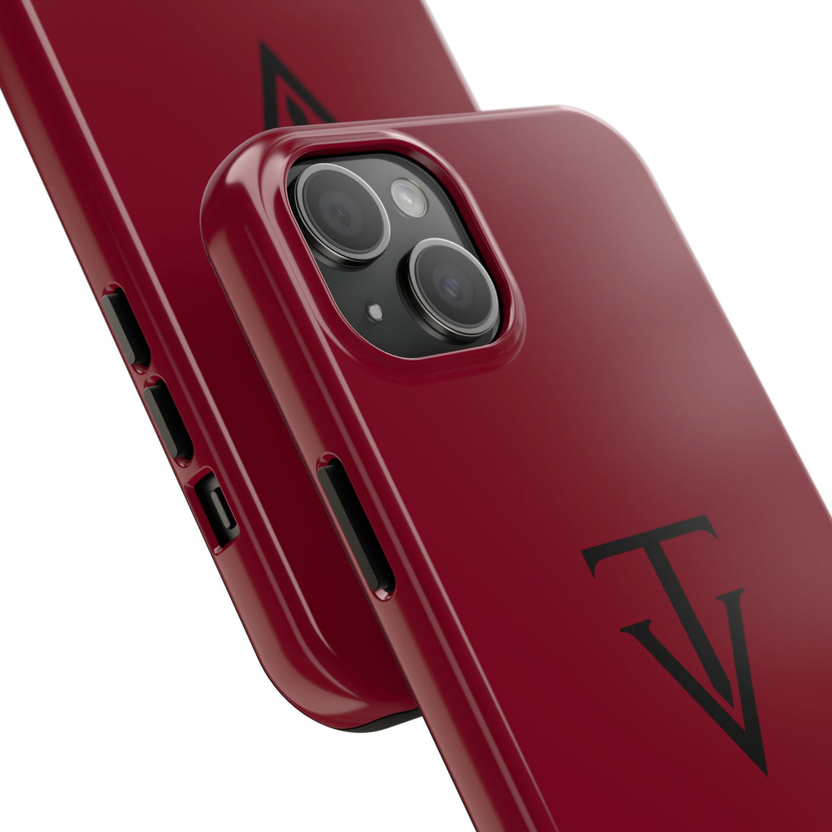 Burgundy Monogram Tough Phone Case
