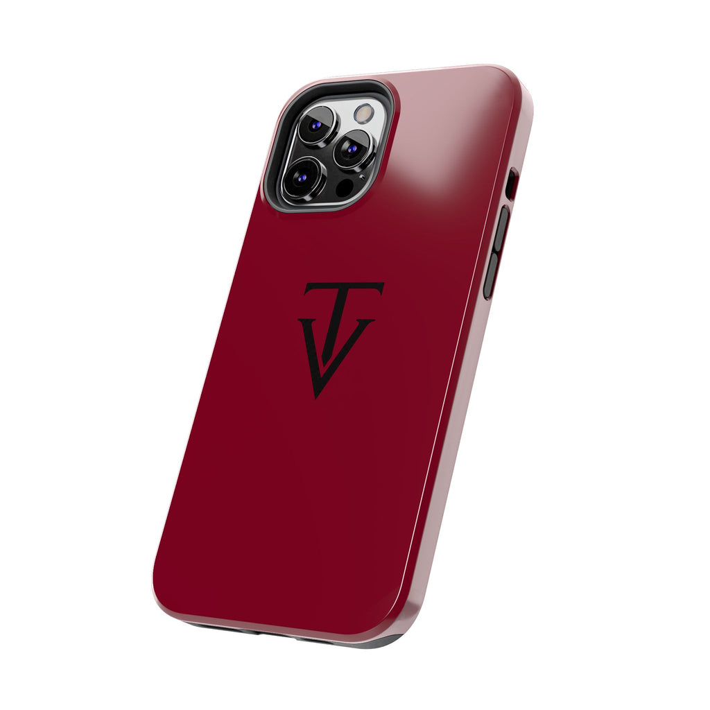 Burgundy Monogram Tough Phone Case