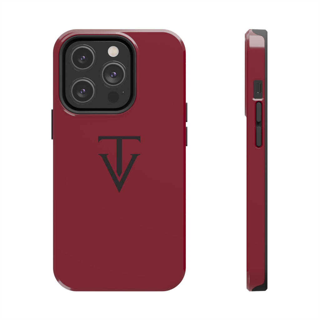Burgundy Monogram Tough Phone Case