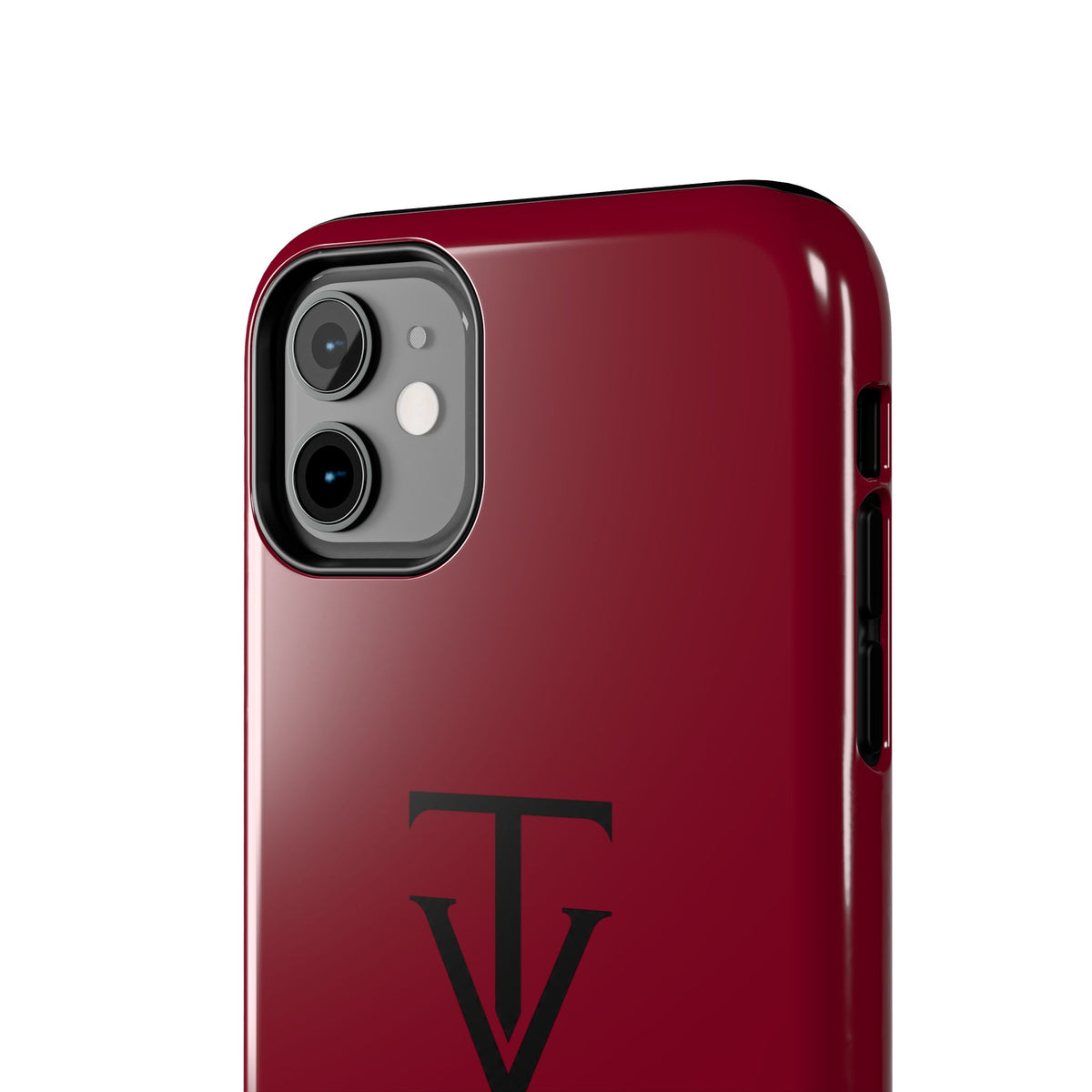 Burgundy Monogram Tough Phone Case