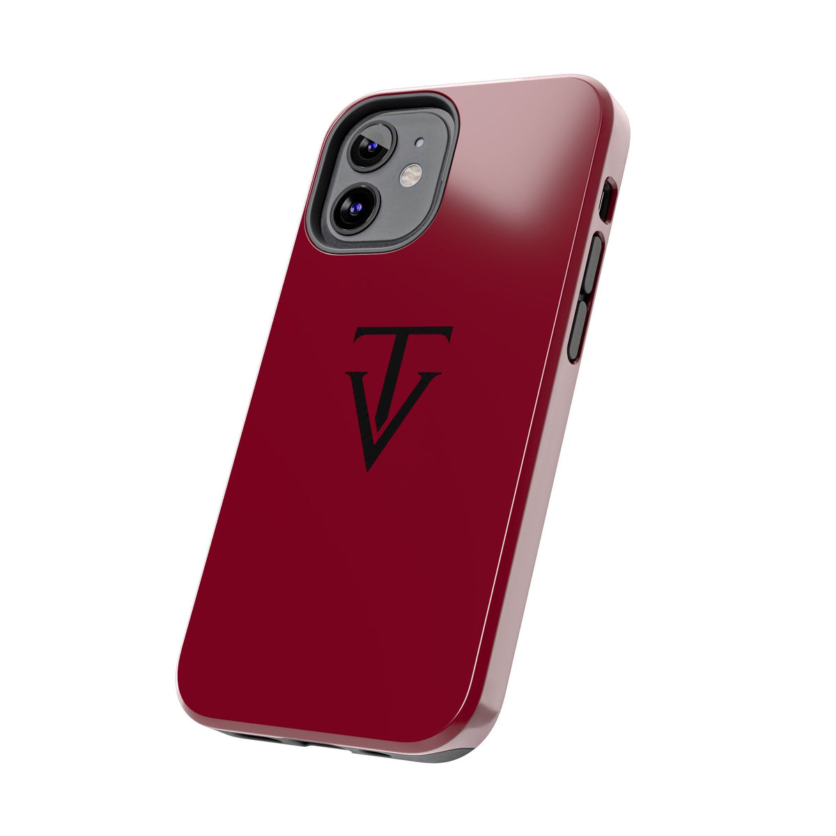 Burgundy Monogram Tough Phone Case