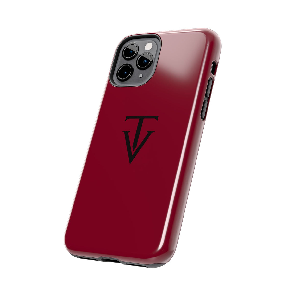 Burgundy Monogram Tough Phone Case
