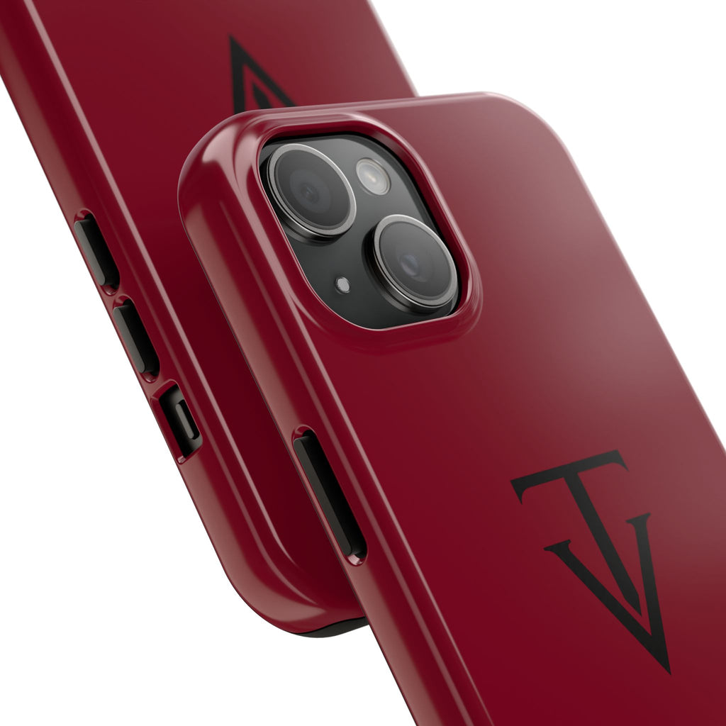 Burgundy Monogram Tough Phone Case
