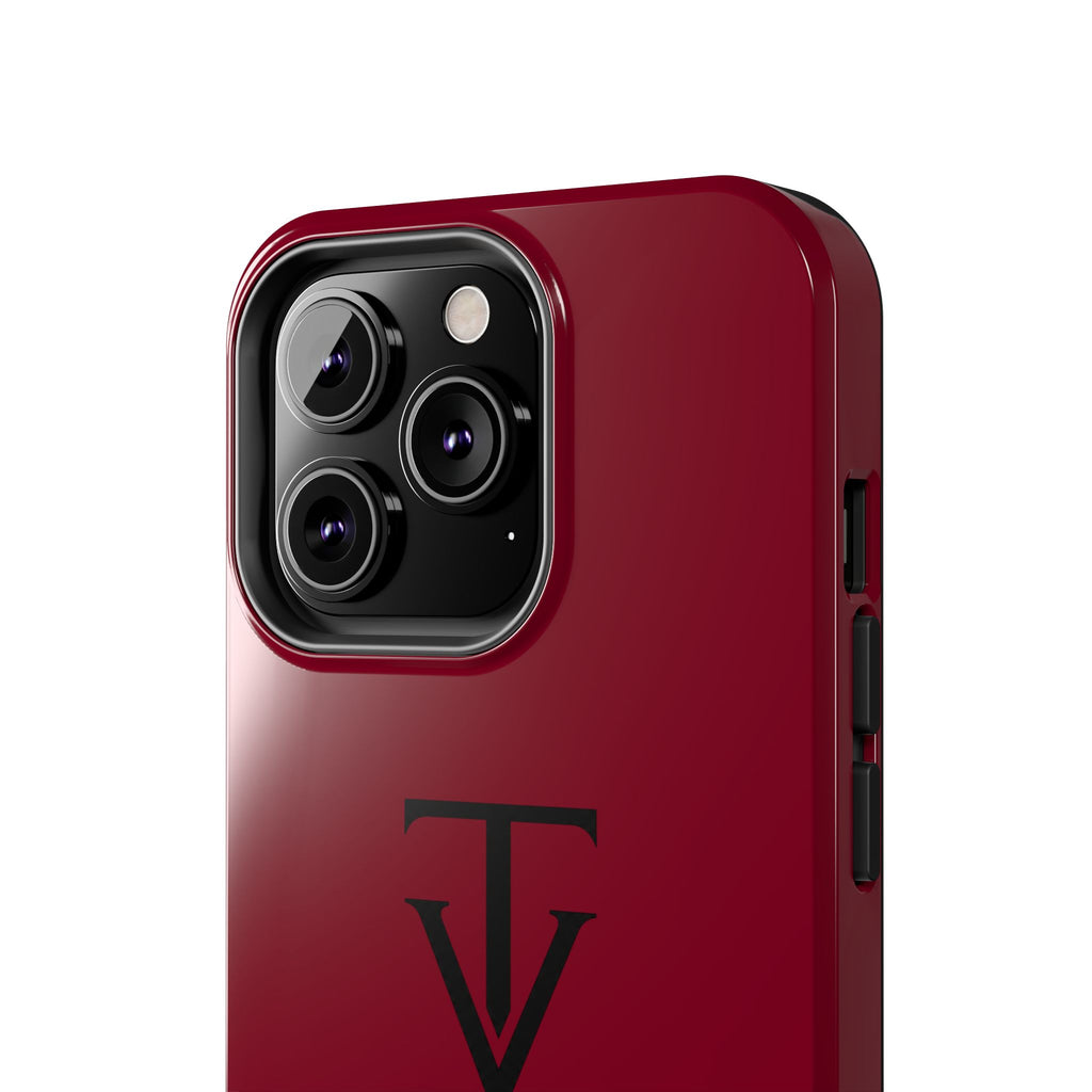 Burgundy Monogram Tough Phone Case