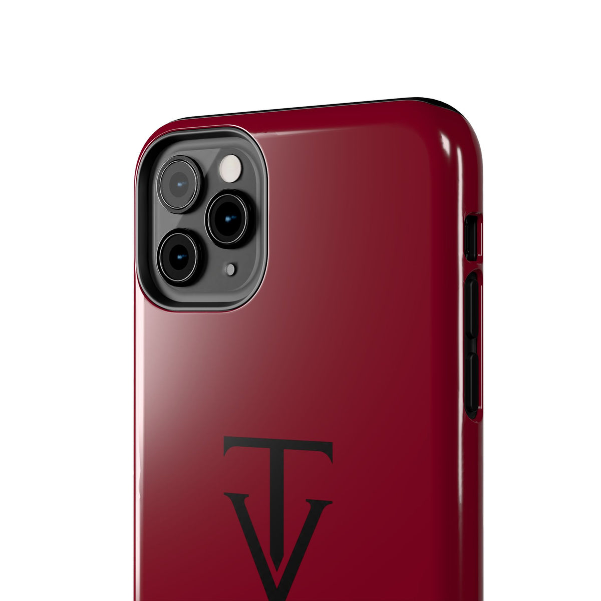 Burgundy Monogram Tough Phone Case