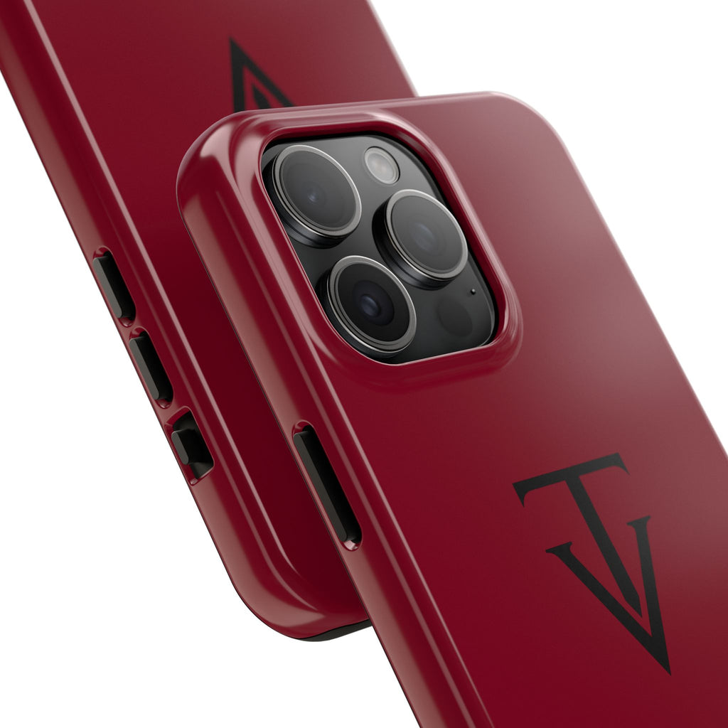 Burgundy Monogram Tough Phone Case