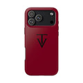 Burgundy Monogram Tough Phone Case
