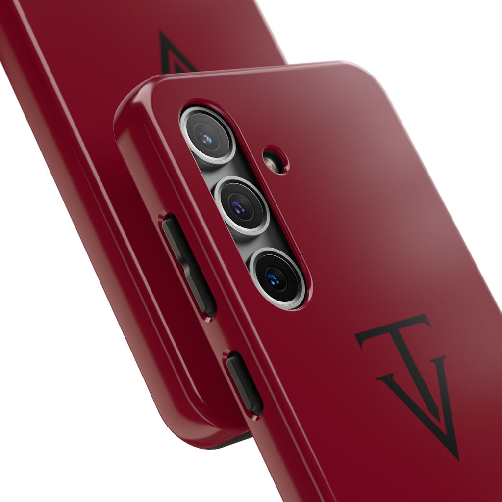 Burgundy Monogram Tough Phone Case