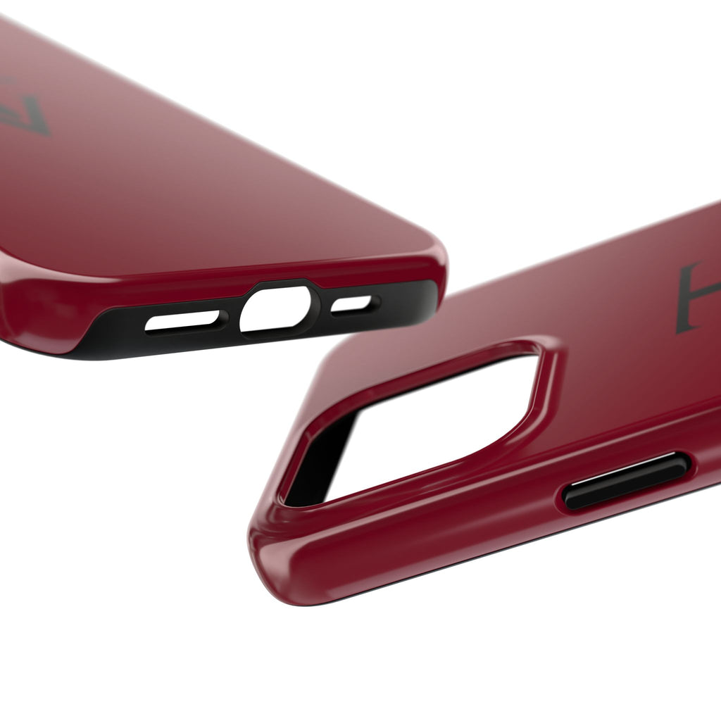 Burgundy Monogram Tough Phone Case