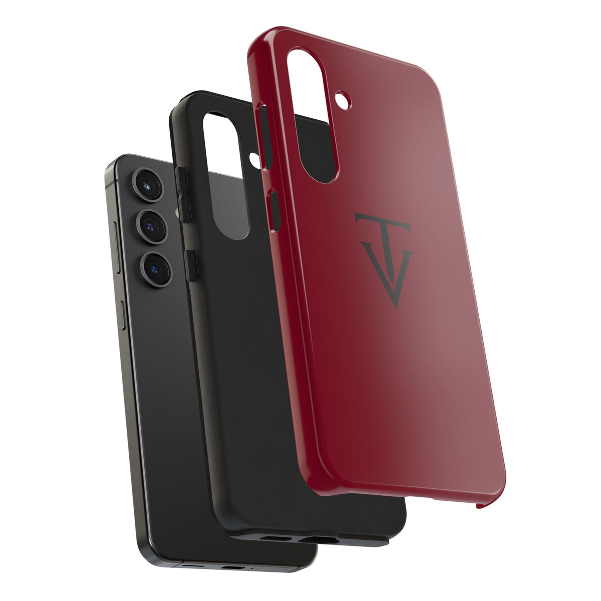 Burgundy Monogram Tough Phone Case