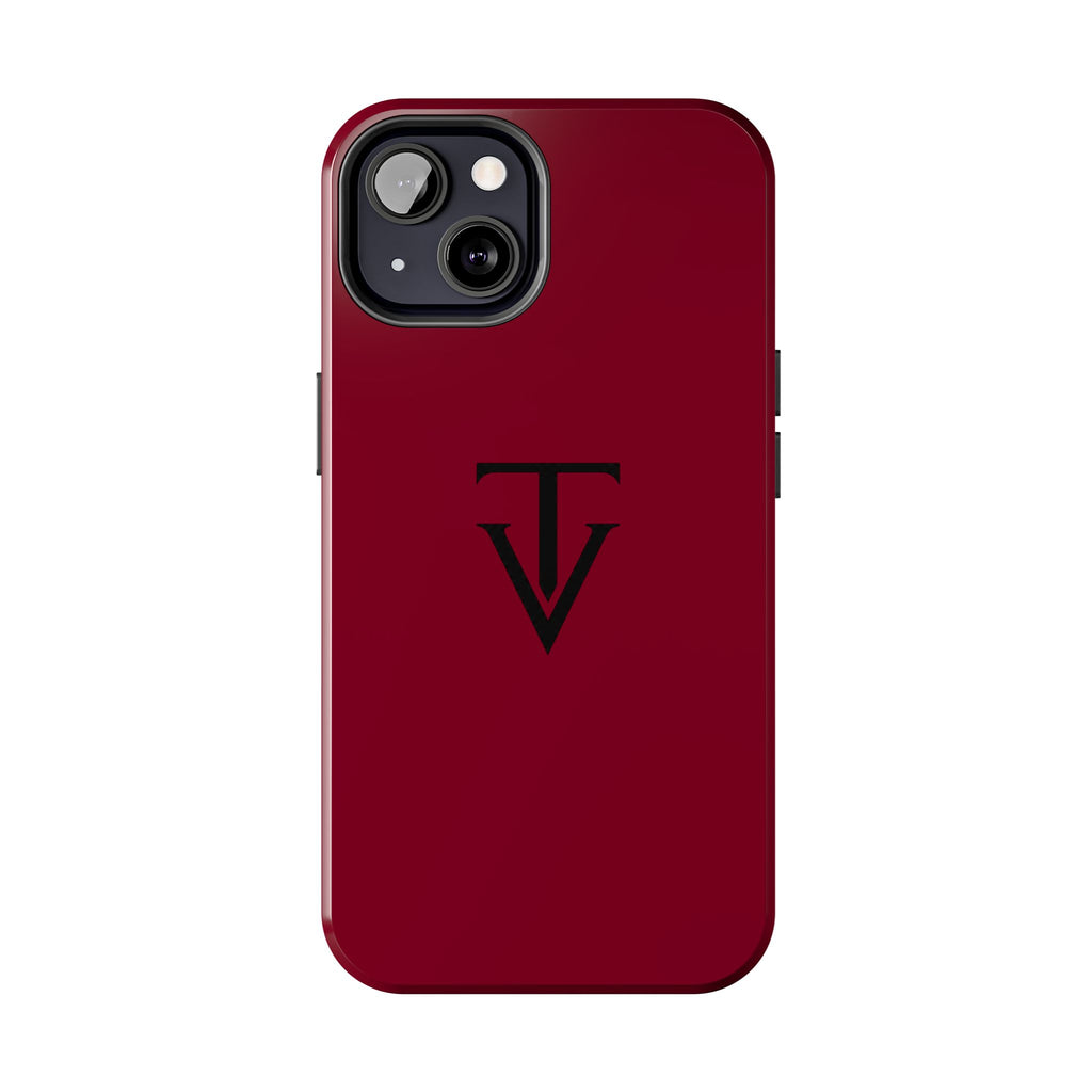Burgundy Monogram Tough Phone Case
