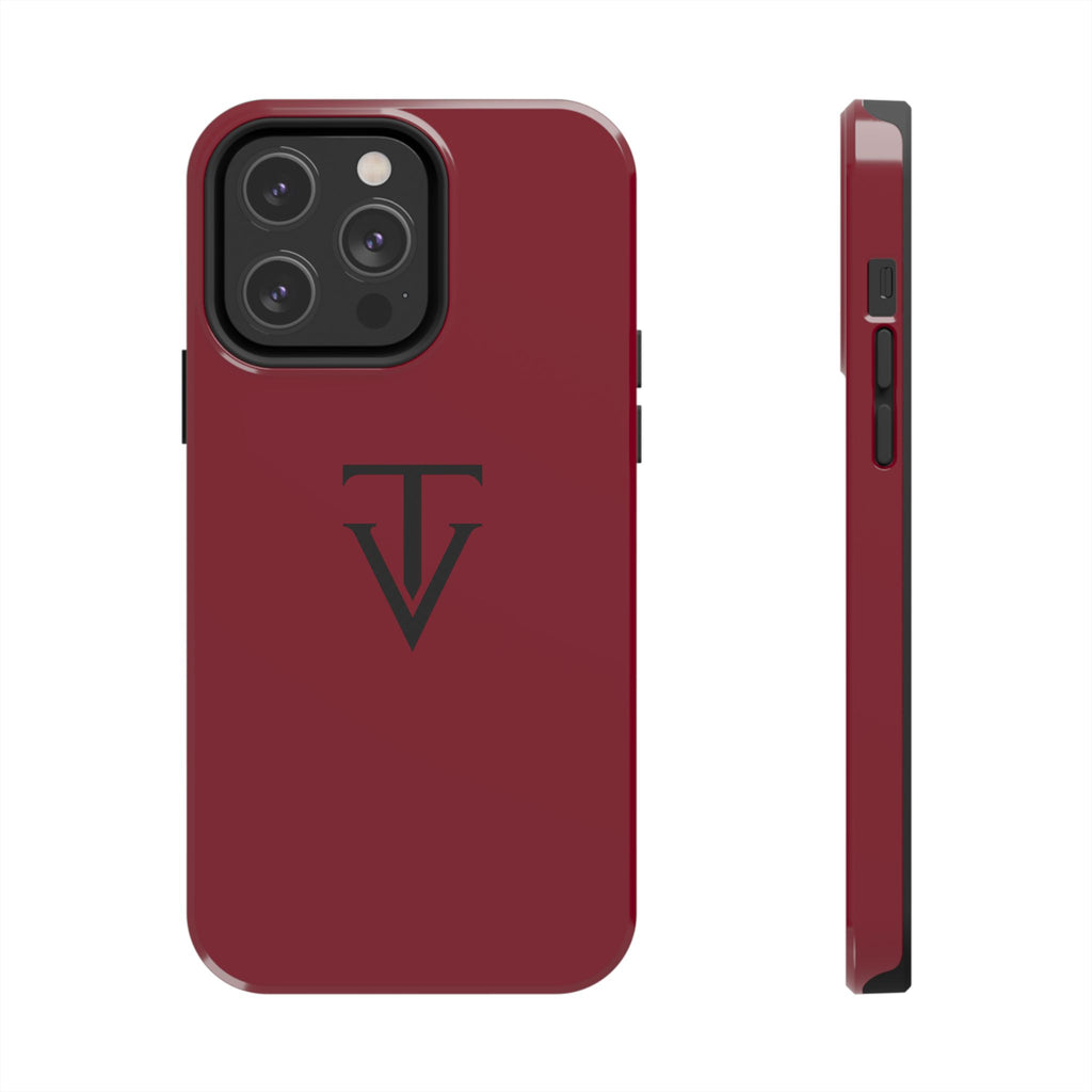 Burgundy Monogram Tough Phone Case