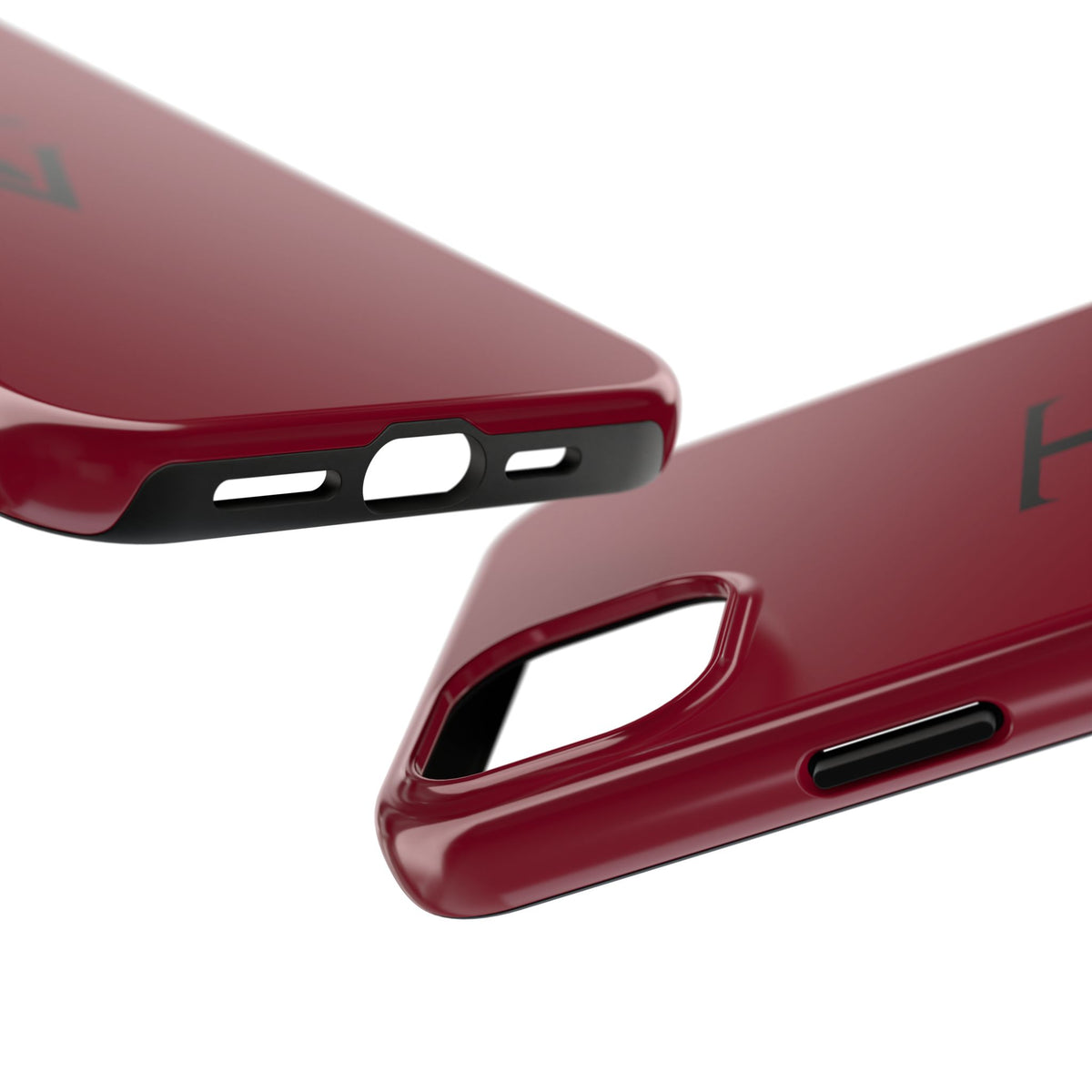 Burgundy Monogram Tough Phone Case