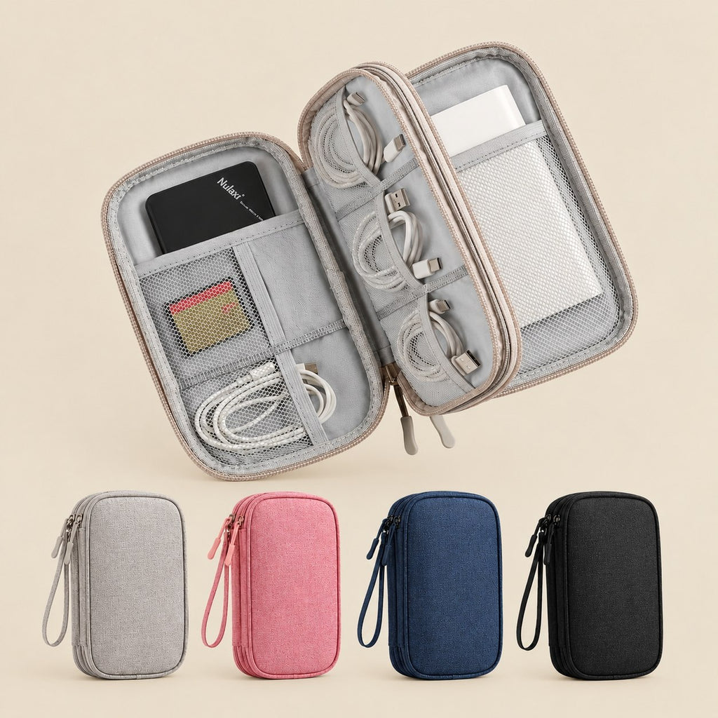 Multi-Layer Tech Accessory Organizer Bag with Ant Pattern
