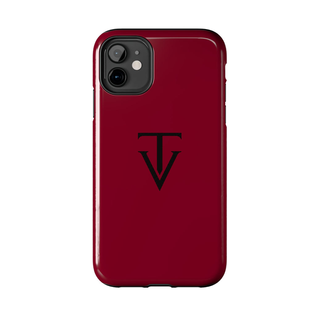 Burgundy Monogram Tough Phone Case