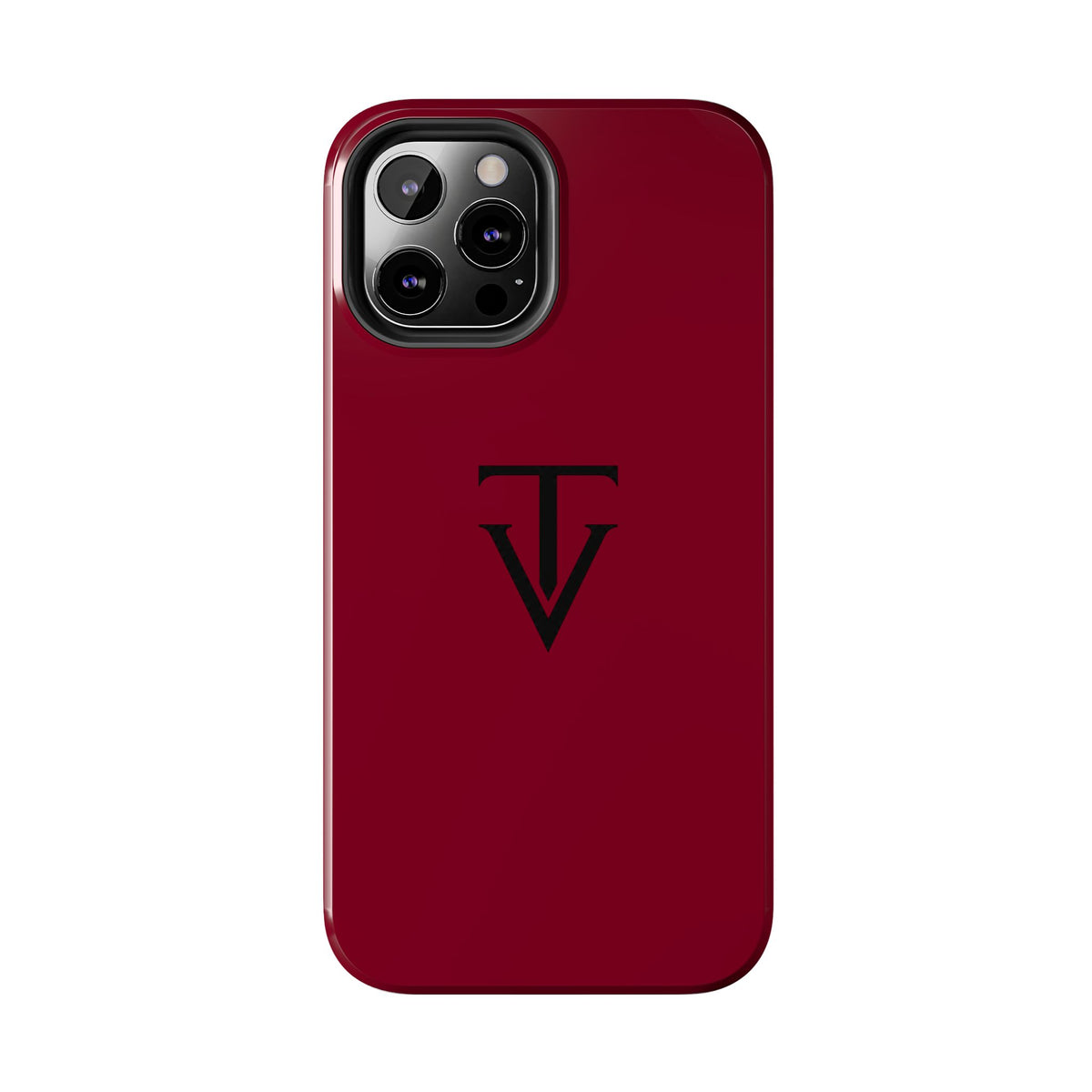 Burgundy Monogram Tough Phone Case