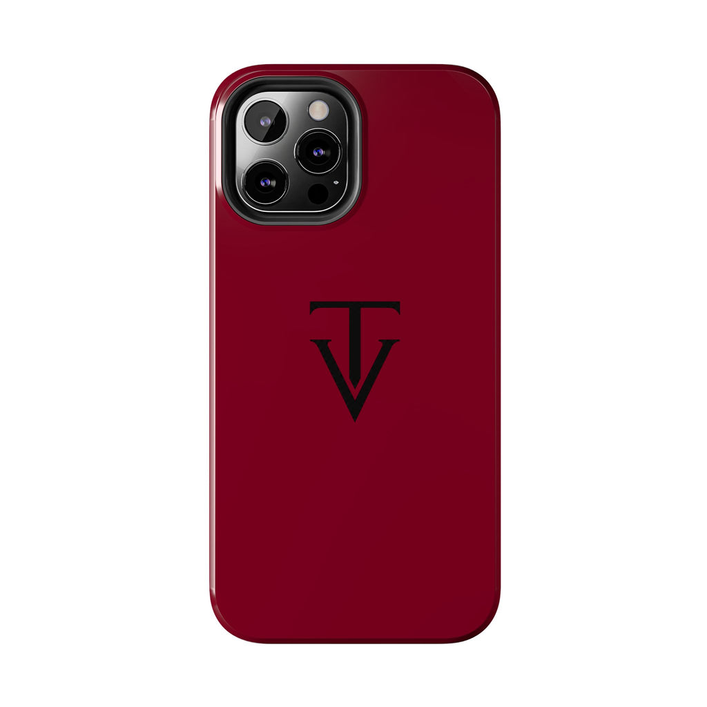 Burgundy Monogram Tough Phone Case