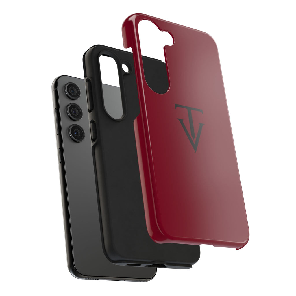 Burgundy Monogram Tough Phone Case